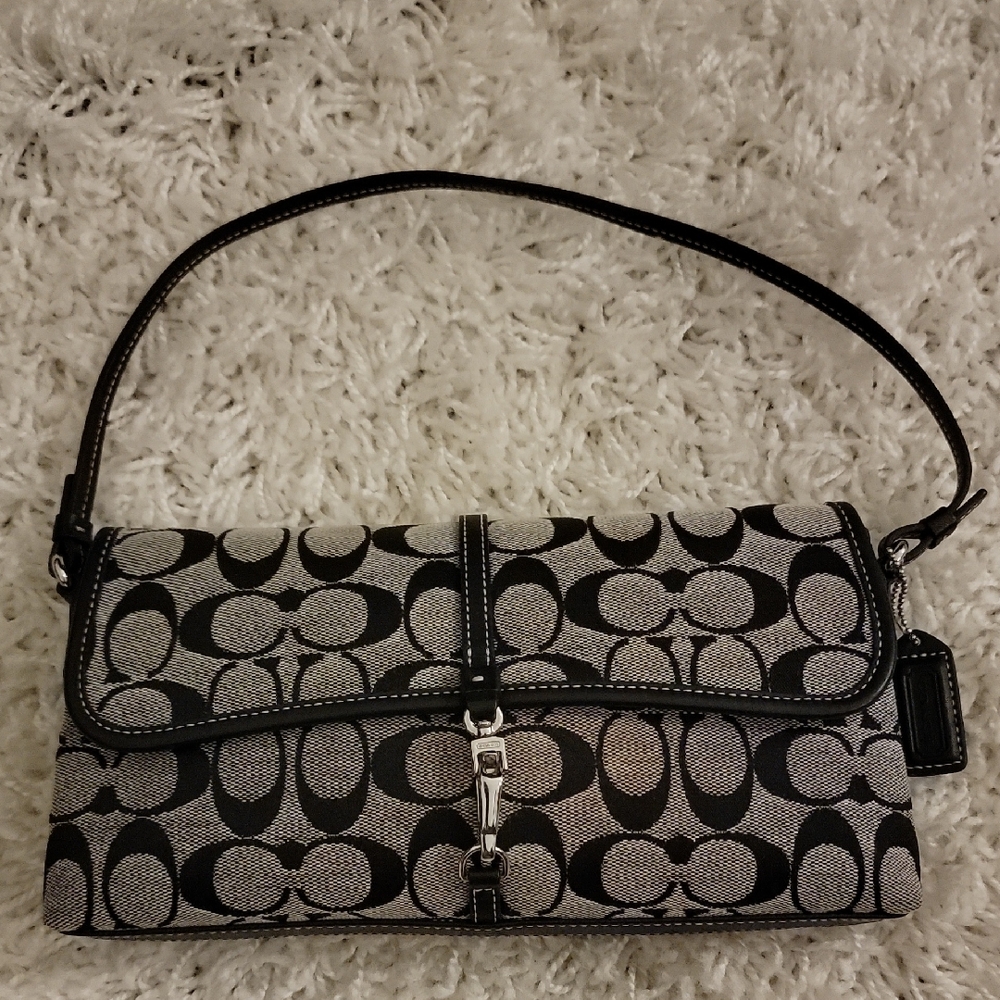 Coach Monogram Black and Gray Shoulder Bag
